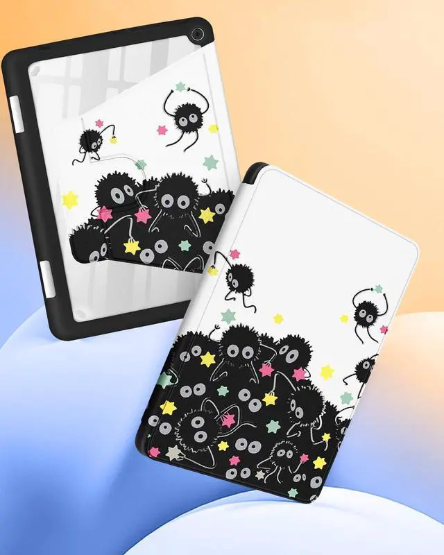 Alt view image 4 of 5 - Kidcube for Kindle Fire HD 10/10 Plus Tablet Case - 13th/11th Generation (2023/2021) 10.1" Women Girls Boys Cute Teen Cool Design Rotating Stand Pencil Holder Folio Cases for  Fire HD 10/10 Plus