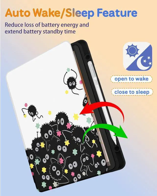 Alt view image 5 of 5 - Kidcube for Kindle Fire HD 10/10 Plus Tablet Case - 13th/11th Generation (2023/2021) 10.1" Women Girls Boys Cute Teen Cool Design Rotating Stand Pencil Holder Folio Cases for  Fire HD 10/10 Plus