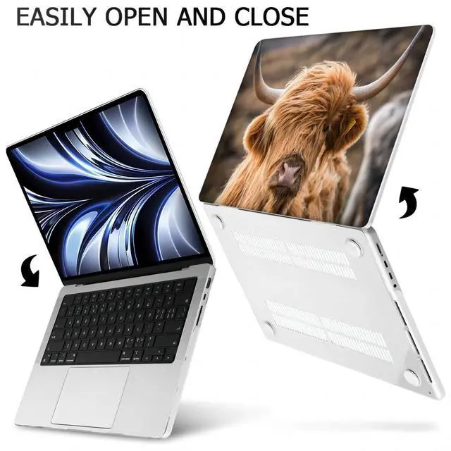 Alt view image 5 of 5 - MINGDAO Compatible with MacBook Pro 13 inch, Hard Protective Shell with Keyboard Cover (M1 A2338 A2289 A2251 A2159 A1989 A1706 A1708, 2016-2020 Release) - Highland Cow - MC9818