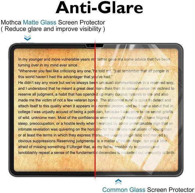Alt view image 3 of 5 - Mothca 2 Pack Matte Glass Screen Protector for iPad Air 13-inch M3 2025 / M2 2024 (7th/6th Generation) with Easy Installation Frame, Anti-Glare & Anti-Fingerprint Tempered Glass Film, Smooth as Silk