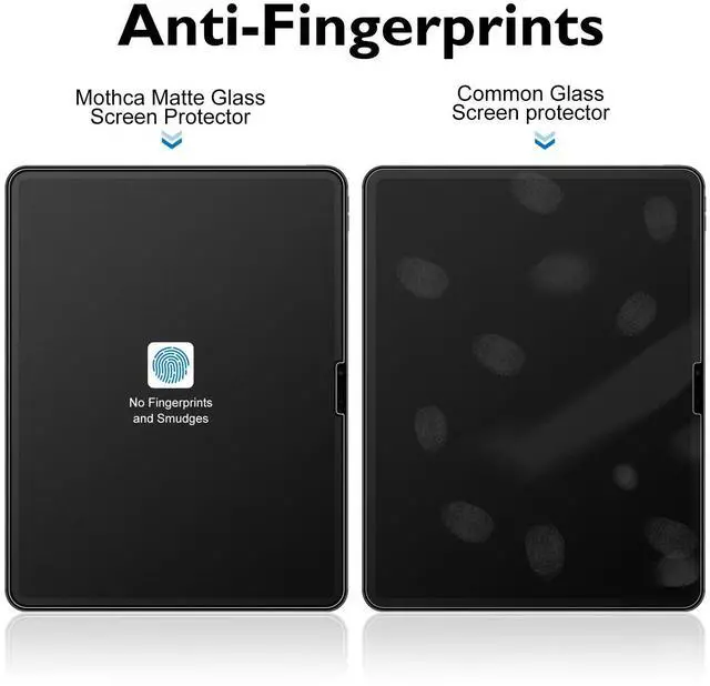Alt view image 4 of 5 - Mothca 2 Pack Matte Glass Screen Protector for iPad Air 13-inch M3 2025 / M2 2024 (7th/6th Generation) with Easy Installation Frame, Anti-Glare & Anti-Fingerprint Tempered Glass Film, Smooth as Silk