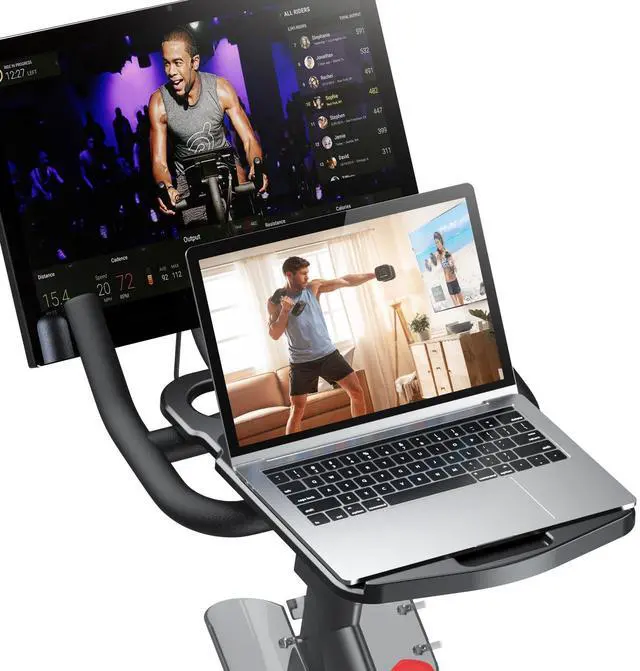 Main image of KMOUANTS Tabletop Tray Holder Compatible with Peloton Bike (Not Bike Plus for Tablets, laptops, Books, Phones, etc. - Riding Work Surface Bikes Accessories for Peloton