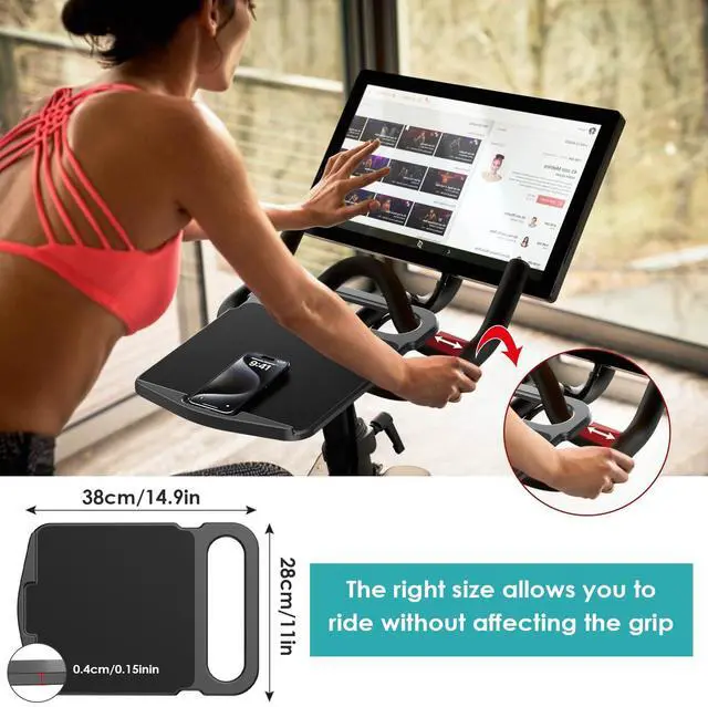 Alt view image 3 of 5 - KMOUANTS Tabletop Tray Holder Compatible with Peloton Bike (Not Bike Plus for Tablets, laptops, Books, Phones, etc. - Riding Work Surface Bikes Accessories for Peloton