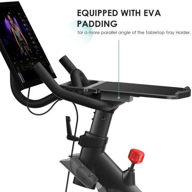 Alt view image 5 of 5 - KMOUANTS Tabletop Tray Holder Compatible with Peloton Bike (Not Bike Plus for Tablets, laptops, Books, Phones, etc. - Riding Work Surface Bikes Accessories for Peloton