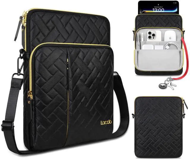 Main image of Lacdo Tablet Sleeve Bag for 11 inch iPad A16 / 11 inch iPad Air M3 M2 / 11 inchs iPad Pro M4 / 10.9 inch iPad / 10.2" iPad/ipad Air 5 4, Samsung Galaxy Tab A9+ Tablet Shoulder Bag Carrying Case,Black