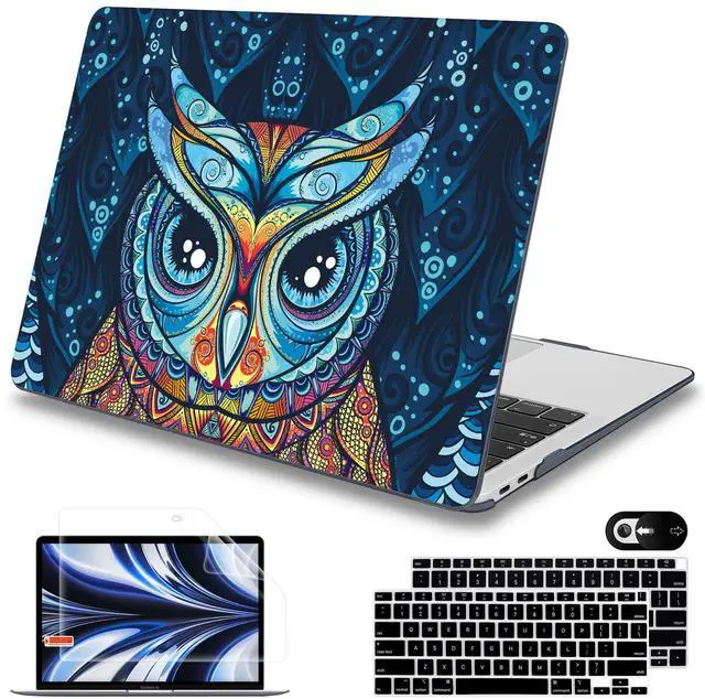 Main image of Mektron for MacBook 13 inch Air Case A2337 M1 2020 2019 2018 Release, Ultra Thin Plastic Hard Shell Cover for MacBook Air 13 inch A2179 A1932, Cute Owl
