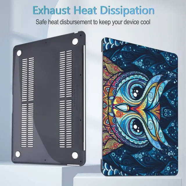 Alt view image 4 of 5 - Mektron for MacBook 13 inch Air Case A2337 M1 2020 2019 2018 Release, Ultra Thin Plastic Hard Shell Cover for MacBook Air 13 inch A2179 A1932, Cute Owl