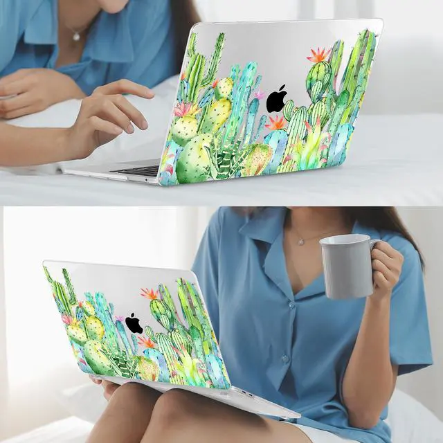 Alt view image 5 of 5 - Mektron for MacBook Pro 13 inch Case 2022 2020 Release A2338 M2 M1 A2289 A2251, Printing Plastic Hard Shell Cover with Keyboard Skin for New MacBook Pro 13.3-inch Touch Bar,Watercolor Cactus