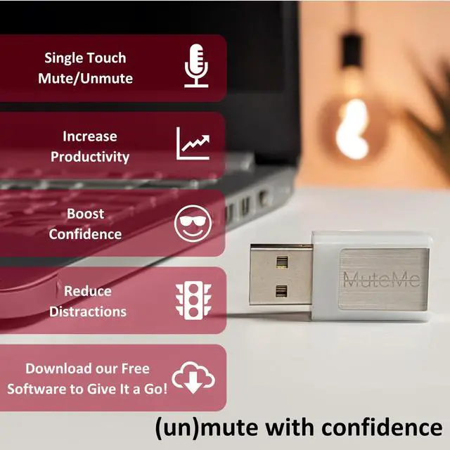 Alt view image 5 of 5 - MuteMe Mini - USB A - Illuminated Physical Mute Button for Zoom, Teams & More (As Seen on Shark Tank). Free Windows/Mac Software Required to Use MuteMe.