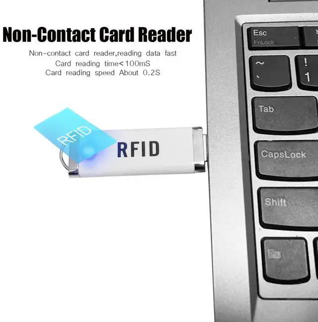 Alt view image 2 of 5 - RFID Reader Mini ID IC Card Reader Scanner RFID Reader 125KHz/13.56Mhz Dual Frequency Reads TK4001 EM4100 ID IC NFC Card Access Control Reader USB Port