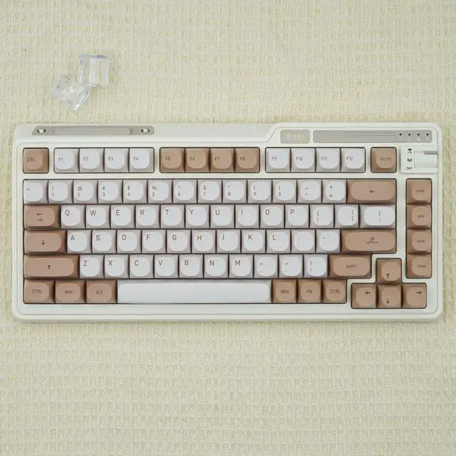 Alt view image 2 of 5 - Pusakoa Tiramisu Theme Dye Sub PBT Keycaps, MA Profile 129 Keys Dye Sublimation PBT Custom Keycaps for Cherry Gateron MX Switches Mechanical Gaming Keyboard