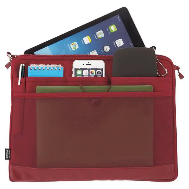Alt view image 3 of 5 - LIHITLAB Laptop Sleeve, Water & Stain Repellent, Horizontal, 13.4" x 9.8", Red (A7681-3)