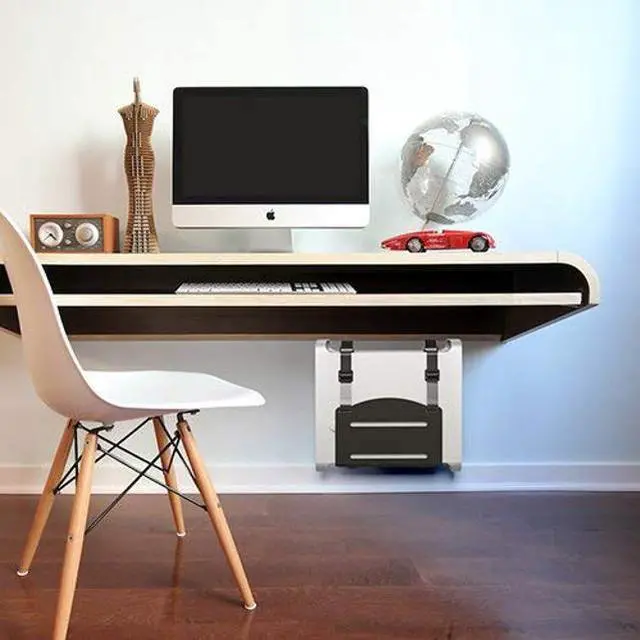 Alt view image 4 of 5 - Mount Plus MP-CPB-2 Wall Mount CPU and Game Console Holder | Adjustable Width 4.8in to 8.3in | Metal Mounting Bracket for Desktop PC, Computer Tower, Game Console, APS Back-UPS, CyberPower UPS System