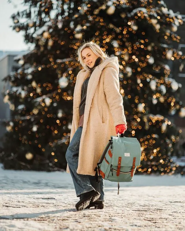 Alt view image 2 of 5 - Modoker Vintage Laptop Backpack for Women Men,Travel Backpacks with USB Charging Port Fashion Backpacks for Working Women Fits 15.6Inch Notebook, Green