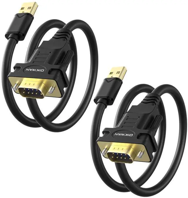 Main image of OIKWAN USB to RS232 Serial DB9 Male Cable, 2-Pack