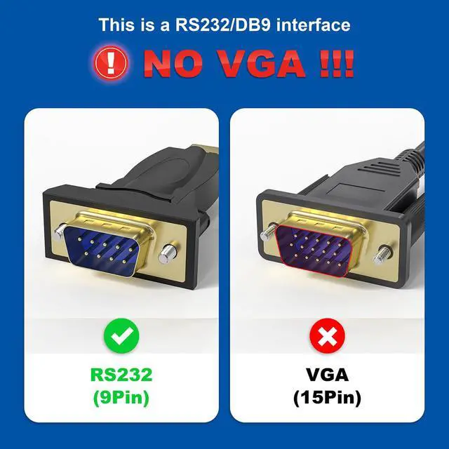 Alt view image 2 of 5 - OIKWAN USB to RS232 Serial DB9 Male Cable, 2-Pack