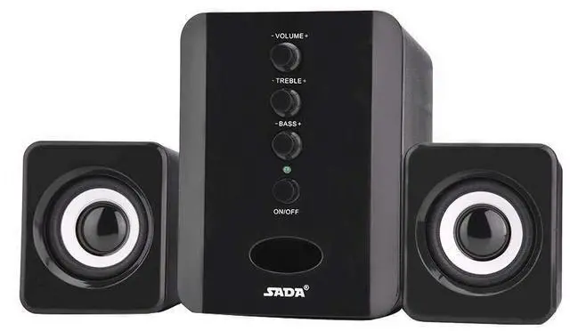 Alt view image 3 of 3 - 3W Treble and Bass Independent Adjustment Mini Subwoofer, Rear 3 Inch Bass Speaker DV 5V & USB 5V Wired Speaker, Tablet PC for Cellphone(Black)