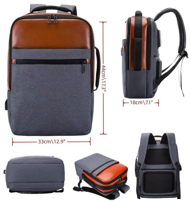 Alt view image 2 of 5 - ORILOOSEN Business travel laptop backpack USB charging port,15.6laptop backpack Separate laptop pocket water resistant Men,carry on backpack,college backpack (01#Grey)