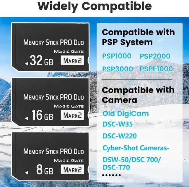 Alt view image 5 of 5 - Original 32GB Memory Stick Pro Duo MARK2,High-Speed Memory Stick Duo Compatible with PSP1000 2000 3000 Accessories and Camera Memory Cards