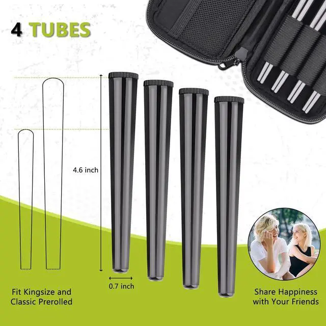 Alt view image 3 of 5 - Storage Case with 4 Tubes and Aluminum Metal Tube