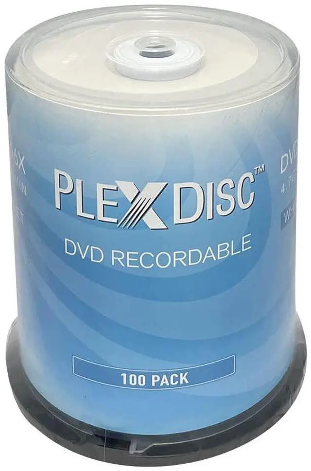 Main image of PlexDisc DVD+R 4.7GB 16X White Inkjet Printable Hub Printable - 100pk Cake Box (FFB) 63C-215-BX, 100 pieces