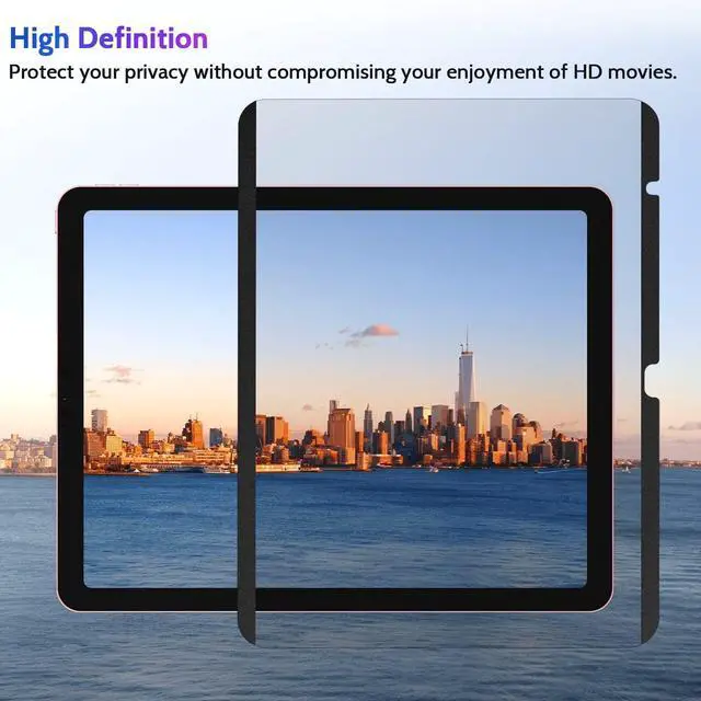 Alt view image 5 of 5 - Peslv Magnetic Privacy Screen Protector for iPad 10th 2022 10.9" & iPad 11th A16 2025 11", Removable Anti Blue Light Glare Spy Private Filter, High Sensitive Bubble-Free Black Security Screen