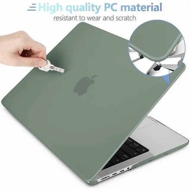 Alt view image 4 of 5 - MEEgoodo for M4 MacBook Pro 16 inch Case 2024 2023 2021 (Fit Model A3403/A3186/A2991/A2780/A2485) M3 M2 M1 Pro/Max with Touch ID,Laptop Hard Shell Case with Keyboard& Webcam Cover,Matte Midnight Green