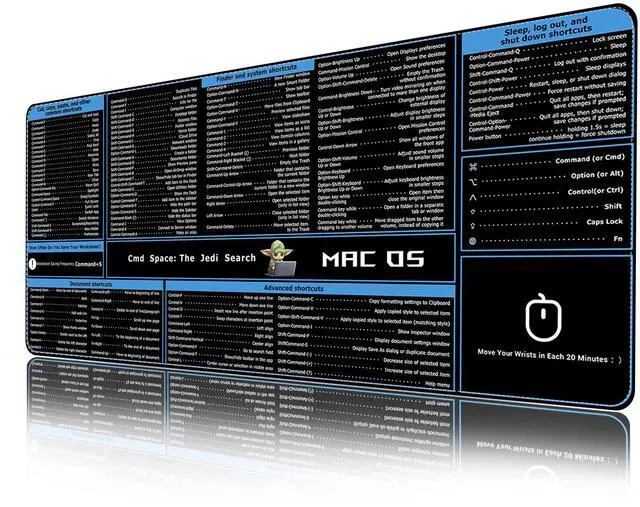 Main image of ProbTis Keyboard Shortcut Mouse Pad Compatible with MacOS, Computer Shortcut Cheat Sheet Mousepad, Stitched Edges, Non-Slip Base Keyboard Mats, XXL Large Desk Mat, 35.4x15.7, Office Gifts