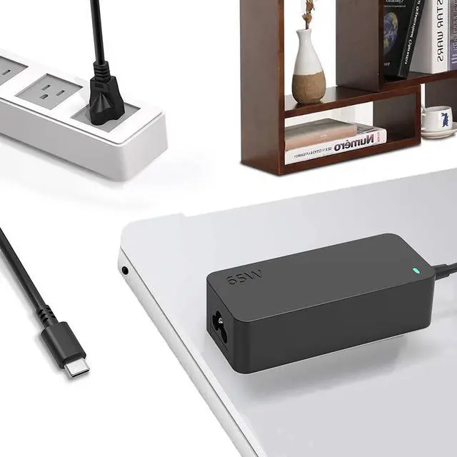 Alt view image 2 of 5 - Fast Charger Fit for Lenovo IdeaPad Flex 5 3 7 CB Laptop, USB C - New Version - 10Ft Extended Sturdy Cable, Power Light, (UL Certified Safety), PD Fast Charging, 14IAU7 15ITL05, 65W, 45W