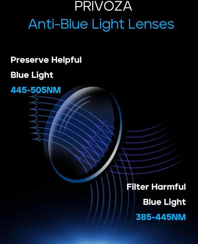 Alt view image 4 of 5 - PRIVOZA Blue Light Glasses for Men Semi Rimless Rectangular Computer Glasses Blue Blocker Anti Glare UV400 Protection (Blue)