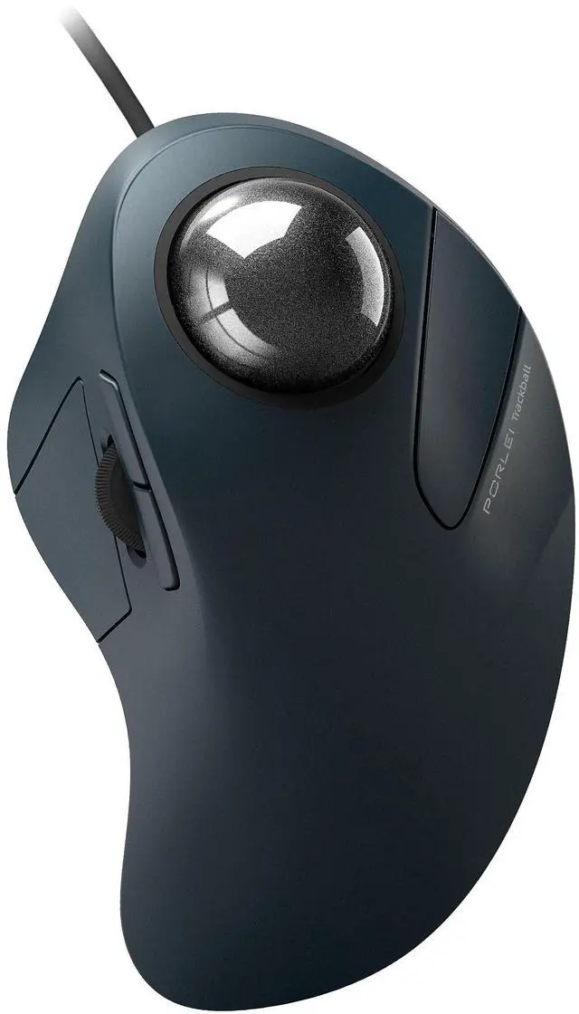 Main image of PORLEI Wired Trackball Mouse, Easy Index Finger Control, Ergonomic Comfort Design Reduces Muscle Strain, Precision and Smooth Tracking, Compatible for PC, Laptop, Windows, Mac-Black