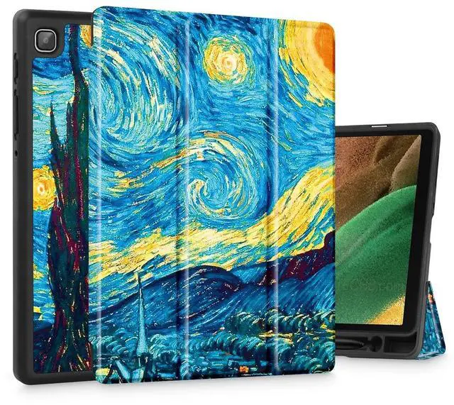 Main image of Mektron Case for Galaxy Tab A7 Lite Samsung 8.7 Inch Tablet 2021 Model (SM-T220/T225/T227) with S Pen Holder,Multi-Angle Viewing Lightweight Hard Back Stand Cover,Abstract Starry Sky