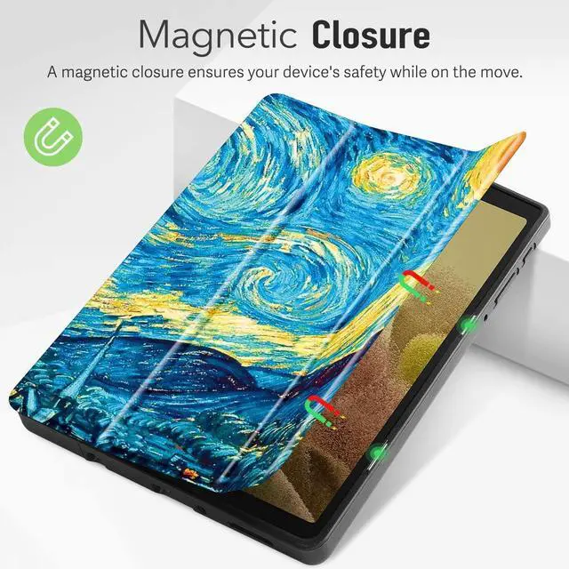 Alt view image 2 of 5 - Mektron Case for Galaxy Tab A7 Lite Samsung 8.7 Inch Tablet 2021 Model (SM-T220/T225/T227) with S Pen Holder,Multi-Angle Viewing Lightweight Hard Back Stand Cover,Abstract Starry Sky