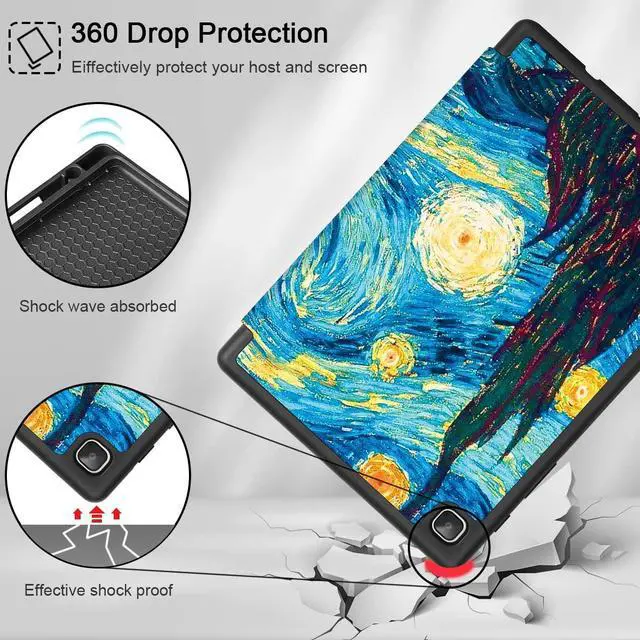 Alt view image 5 of 5 - Mektron Case for Galaxy Tab A7 Lite Samsung 8.7 Inch Tablet 2021 Model (SM-T220/T225/T227) with S Pen Holder,Multi-Angle Viewing Lightweight Hard Back Stand Cover,Abstract Starry Sky
