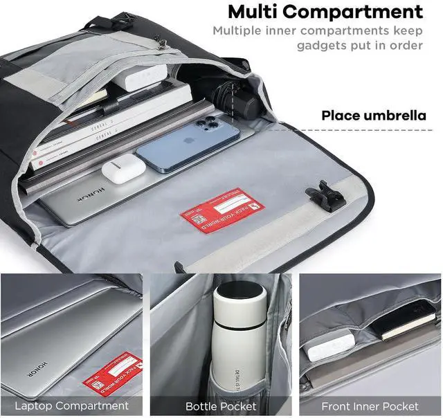 Alt view image 3 of 5 - OIWAS Messenger Bag for Men, 14 Inch Laptop Crossbody Bags Women Casual Satchel Shoulder Bag College Travel Office Briefcase