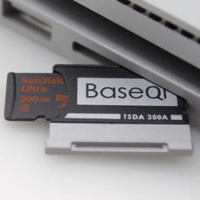 Alt view image 3 of 5 - BASEQI Aluminum MicroSD Adapter for Microsoft Surface Book 13.5" (Model-350A) - Add up to 1TB of extra storage space