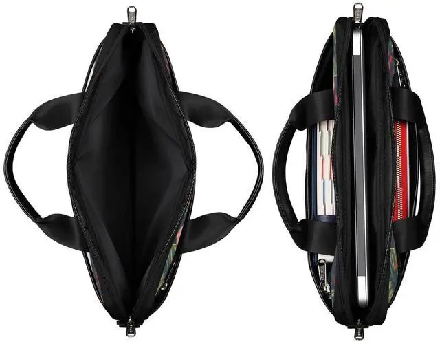 Alt view image 2 of 5 - Laptop Bag for Women Men Waterproof Laptop Shoulder Bag 14-15.6 Inch Computer Messenger Bag Carrying Case (Tropical Flowers Design)