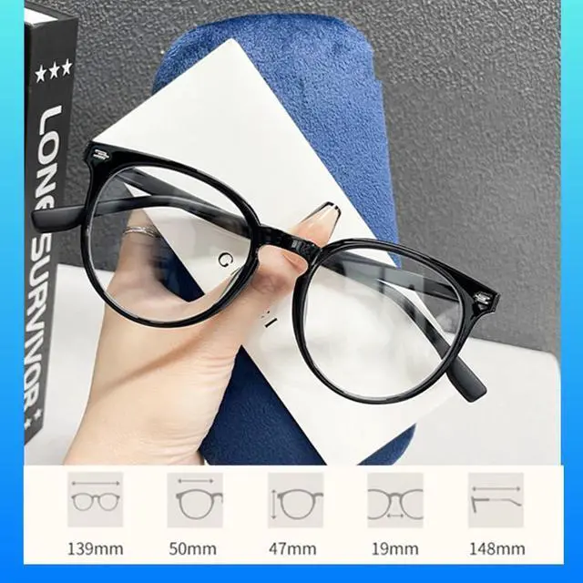 Alt view image 2 of 4 - Optifine Round Blue Light Blocking Glasses for Women Men Computer Reading Eyeglasses Frame Black 2.0