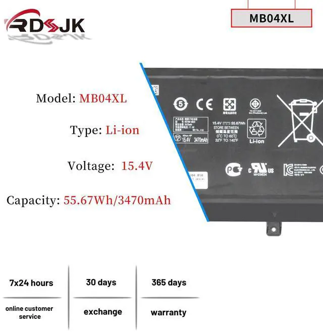 Alt view image 2 of 5 - MB04XL Laptop Battery for HP Envy X360 Convertible M6-AQ000 M6-AQ105DX M6-AQ103DX M6-AQ003DX M6-AQ105DX M6-AR004DX 15-AQ005NA AQ101NG AQ015NR AQ273CL AQ173CL 15t-AQ200 844204-850 843538-541 SQU-1208