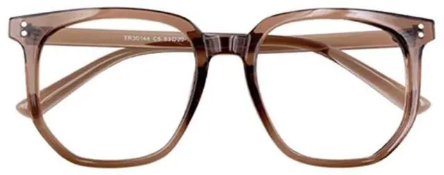 Main image of Oversized Square Reading Glasses for Women Men Blue Light Blocking Eyeglasses Frame Cute Comfortable Coffee