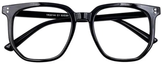 Main image of Oversized Square Reading Glasses for Women Men Blue Light Blocking Eyeglasses Frame Cute Comfortable Black