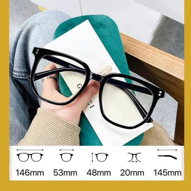 Alt view image 2 of 4 - Oversized Square Reading Glasses for Women Men Blue Light Blocking Eyeglasses Frame Cute Comfortable Black
