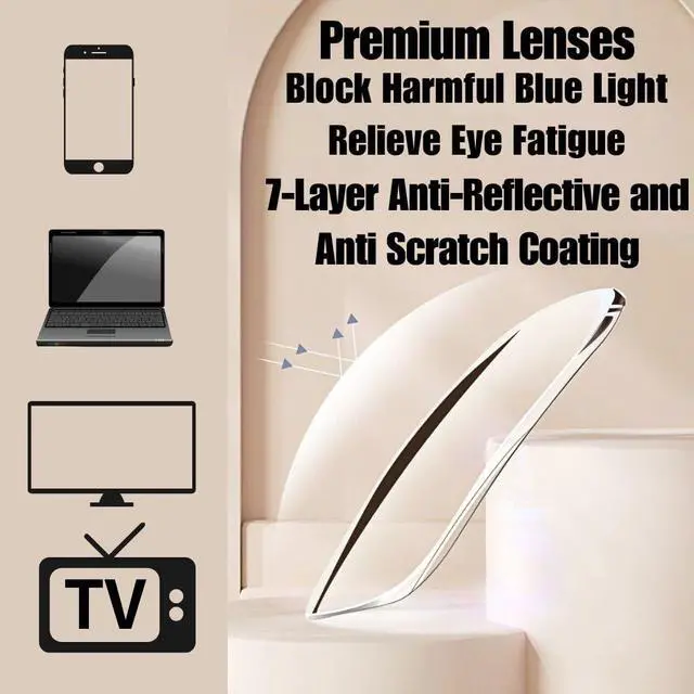 Alt view image 4 of 4 - Oversized Square Reading Glasses for Women Men Blue Light Blocking Eyeglasses Frame Cute Comfortable Black