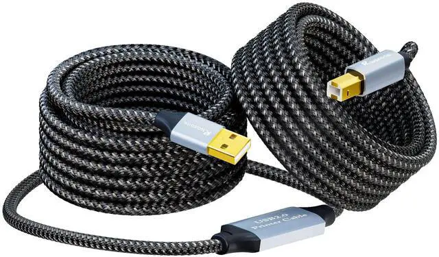 Main image of Ruaeoda 50 ft USB 2.0 Printer Cable, Long USB Cable, USB Type A Male to B Male, Compatible with HP, Canon, Epson, Lexmark, Dell, Xerox, Samsung