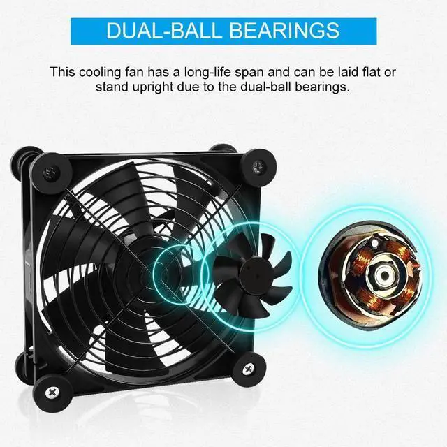 Alt view image 4 of 5 - NewHail 2Pack 140mm Mini USB Fan Computer Fan Multi-Speed Control, Reduction Heat for Router, Game Console, TV Box, Recipient, Modem, DVR, Playstation, AV-Cabin