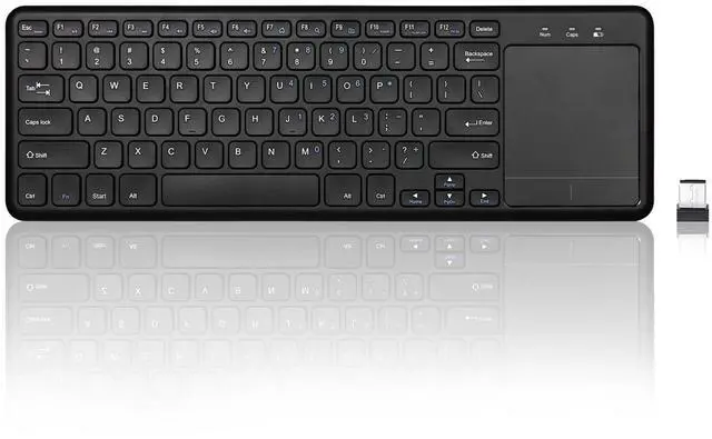 Main image of Perixx PERIBOARD-716 Wireless Keyboard with Touchpad, Support Multiple Devices Connection with TV, Tablet and Smartphone, X Type Scissor Keys, Black, US English Layout