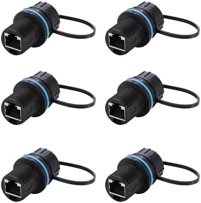Main image of PENGLIN 6PCS Waterproof CAT6 RJ45 Bulkhead Ethernet Coupler, Shielded RJ45 Industrial Panel Mount Connector,RJ45 Ethernet LAN Cable Connector Female to Female