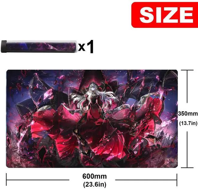 Alt view image 2 of 5 - sabermaster Card Rubber Mat ygo playmat Gaming Competition Pad Mat Card Binder Deck 23.6x13.7in (Red Cartesia 1)