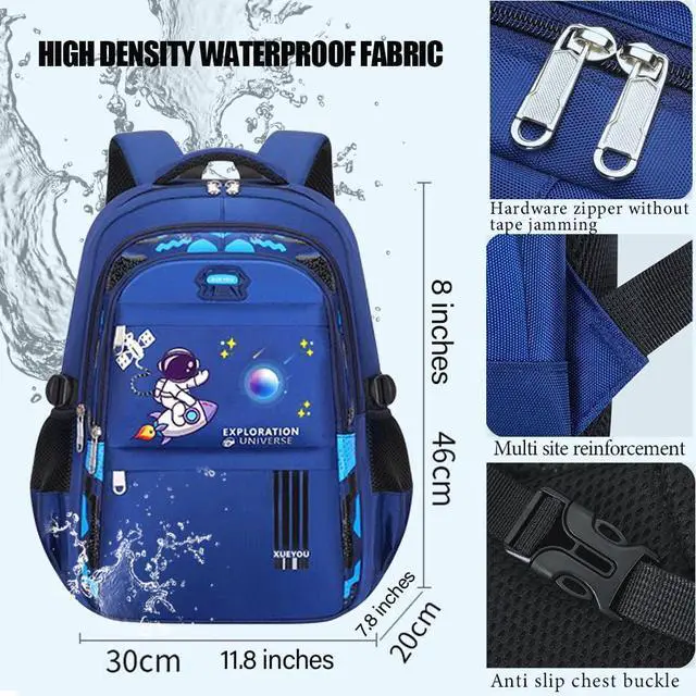 Alt view image 5 of 5 - Relaxmate Girl Backpack for Boys. Bookbag for School with Anti-Theft Lock,Cool Backpack for Boys Includes Pencil Bag,Teenage Boys School Backpack Children Leisure Day Bag Student Book Bag Blue