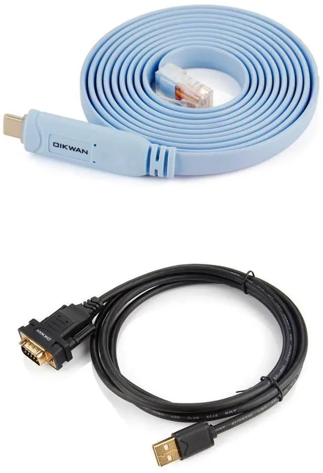 Main image of OIKWAN USB 2.0 to Male DB9 Serial Cable and 6ft USB Type C to RJ45 Serial Adapter